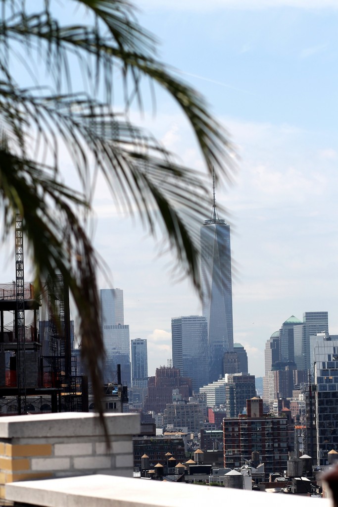 New york city skyline rooftop bar
