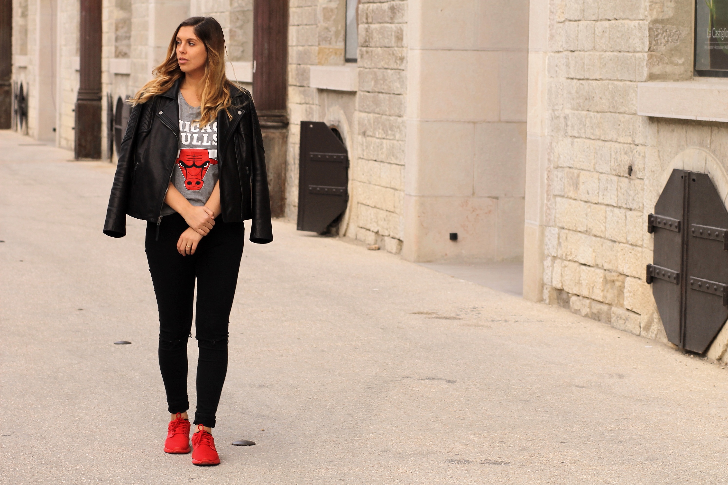 red sneakers fashion